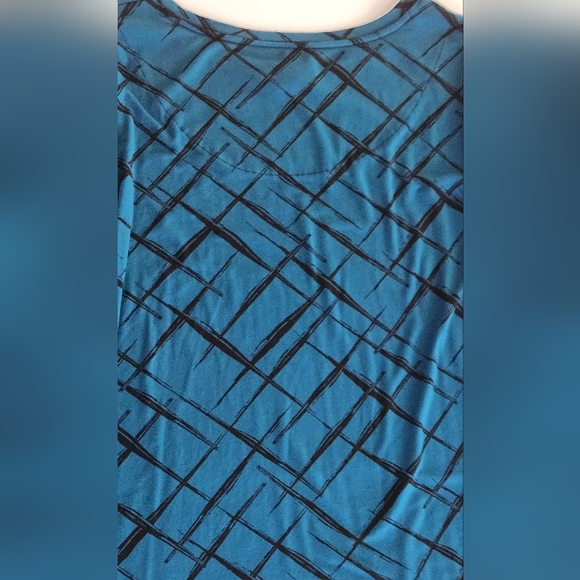 Chico’s Layering Tee, Size 1 (M),teal/black abstract print, long sleeves, Soft! - Picture 10 of 13